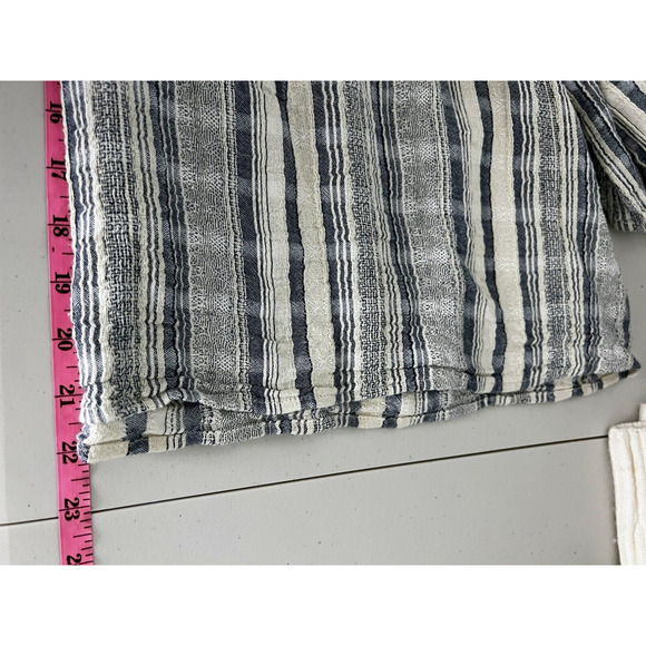 Knox Rose‎ Top Lightweight Striped Top Split Neck Blue White Size XXL - Picture 5 of 5